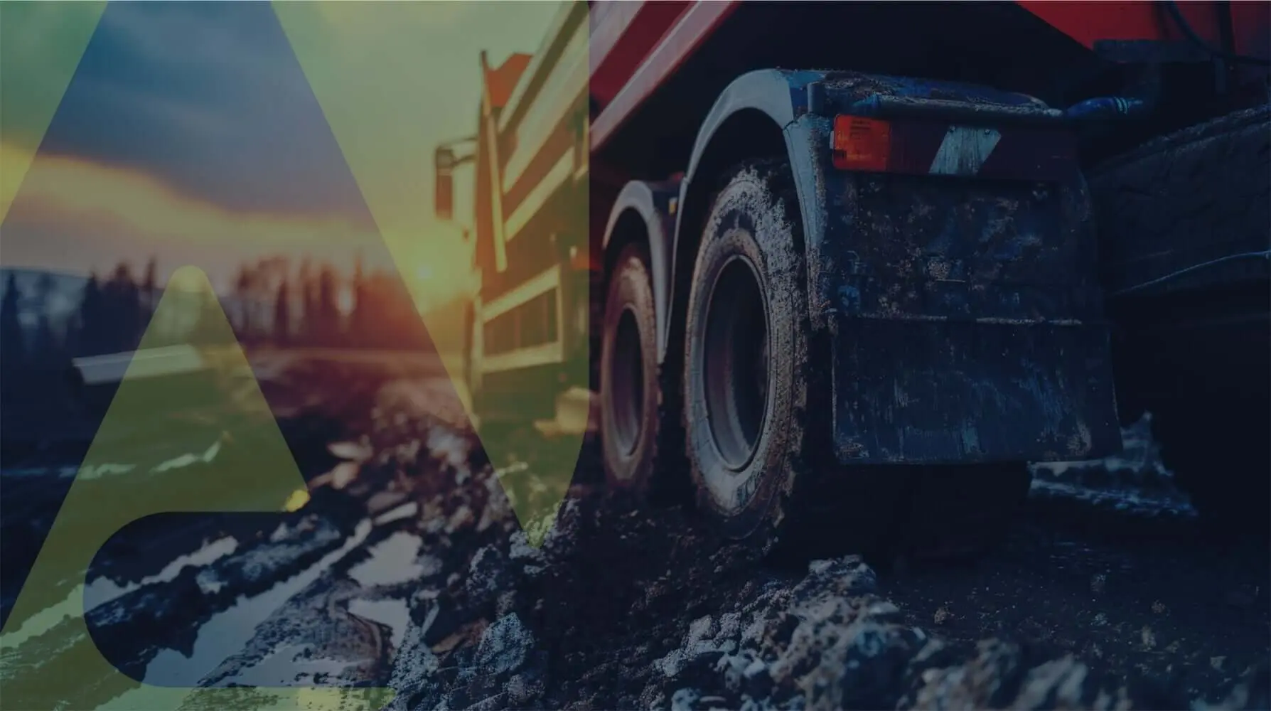 Camion dans la boue avec le logo de l'ANCAI